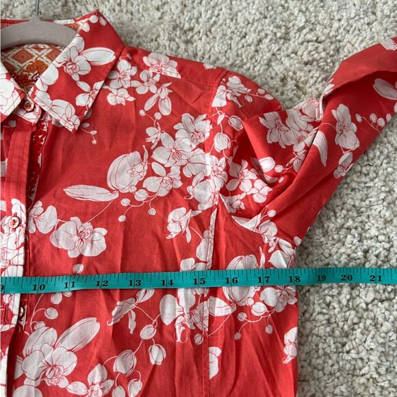 Robert Graham Coral Floral Button Down Collared Shirt XS - Picture 9 of 10